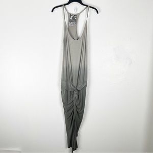 YOUNG FABULOUS & BROKE Gray Ombré Knotted Front Adjustable Straps Maxi Dress